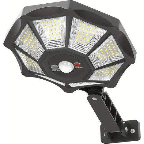 Pack Solar Street Light Sensor Lamp 168 LED Solar Lamp Outdoor Waterproof High Brightness LED Motion Security Lamp Convex Design Expands Lighting Area Solar Powered Automatic (1/5)
