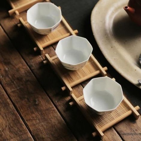 1 Set de table, dessous de verre en bambou, soucoupe isolante, accessoire cuisine, pour salon (1/3)