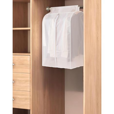 Sollbry 2 pièces Translucide housse portant vetements à suspendre,906050cmTransparente housse anti-poussière, housse antimites pour cintre,sac de rangement (1/5)