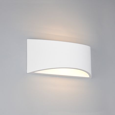 Applique murale moderne allongée haut-bas en plâtre peinturable 1xE14 10W WACADIA Trio (1/3)