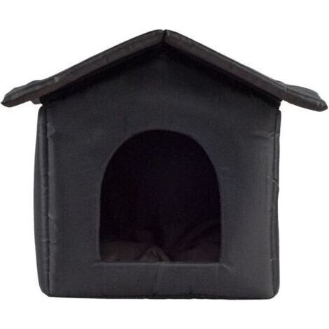 Lablanc – Katzenhaus für draußen 40x38x35 cm – Wasserdichtes Oxford-Gewebe – Herausnehmbares Kissen – Komfortabler und wetterfester Unterschlupf (1/4)