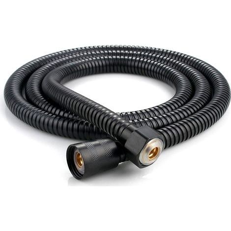 CCYKXA 1 Piece 1.5m Stainless Steel Flexible Shower Hose Brass Fittings Anti-twist Shower Head Hose Flexible Shower Hose - Black