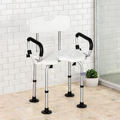 Chaise de douche réglable en aluminium avec accoudoirs bianco (1/5)