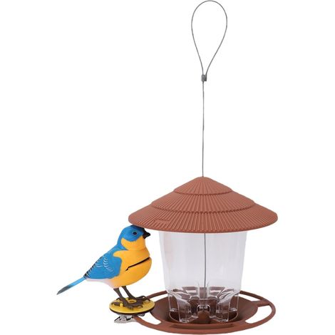 Automatischer Vogelfutterspender für den Außenbereich mit simuliertem Vogel und (1/5)