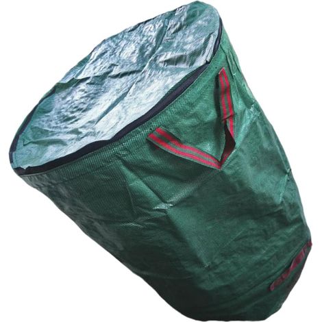 Sac à feuilles réutilisable pour jardin, grand sac à déchets verts, sac de ramassage de feuilles mortes, sac de jardinage avec anses, poubelle extérieure pliable en PP, vert, pour gazon et débris (1/5)
