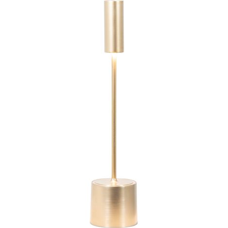 Zafferano - Lampe De Table Led Rechargeable Carolina Avec Variateur - Usage Intérieur/Extérieur - Laiton Brossé (1/2)