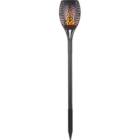 Lámpara solar para exteriores con 96 LED, altura ajustable de 49,5 a 94 cm, efecto de llama parpadeante, 8 horas de duración de la batería, batería de 2200 mAh. (1/5)