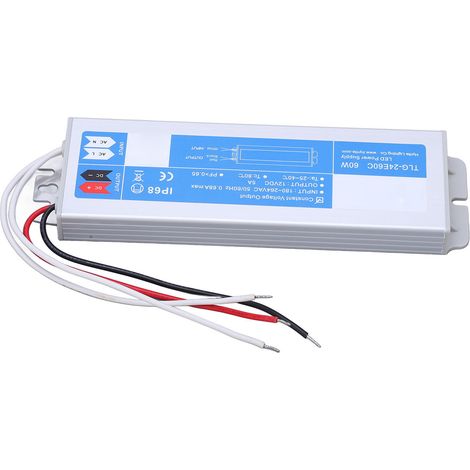 Alimentation LED étanche, convertisseur/driver, entrée 180-264 V CA, tension constante 60 W, sortie 12 V CC 5 A (1/5)