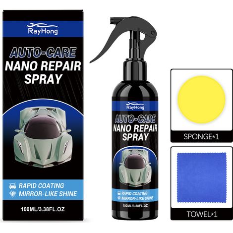 Nano-Beschichtungsspray zur Autolackentfernung, einfach anzuwenden, für die tägliche Reinigung, Rostschutz-Pulverbeschichtungsspray – 100 ml + Schwamm1 + Tuch1 -- BIEMMEDUE (1/5)