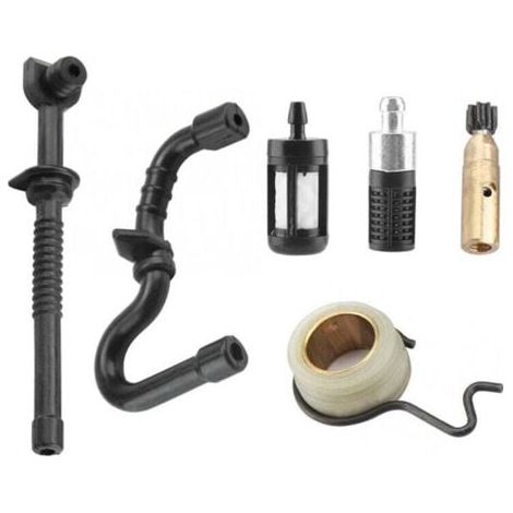Kit de servicio de filtro de aceite y bomba de aceite (6 piezas), engranaje helicoidal, línea de combustible, piezas de repuesto para motosierra STIHL MS180 MS170 170 180 018 017 (1/5)