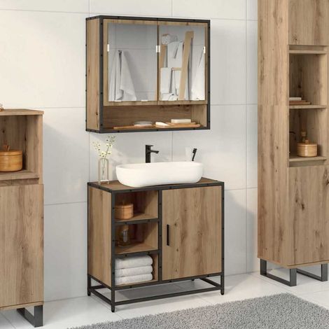 Bathroom Sink Cabinet with Shelf Artisan oak 65 x 33 x 60 cm vidaXL (1/5)