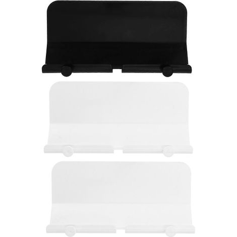Lot de 3 supports adhésifs muraux pour téléphone portable et tablette, avec support de rangement.-Black