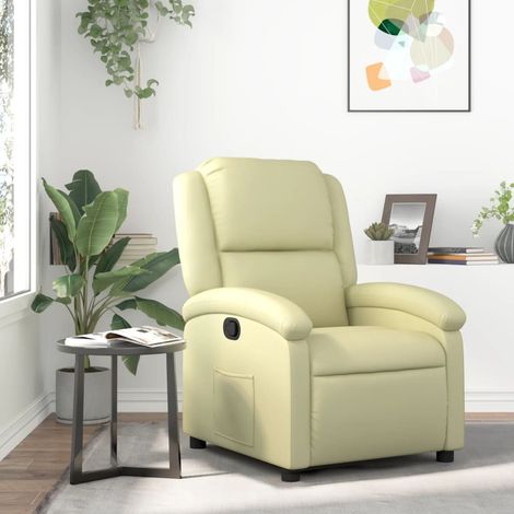Relaxsessel Creme Echtleder