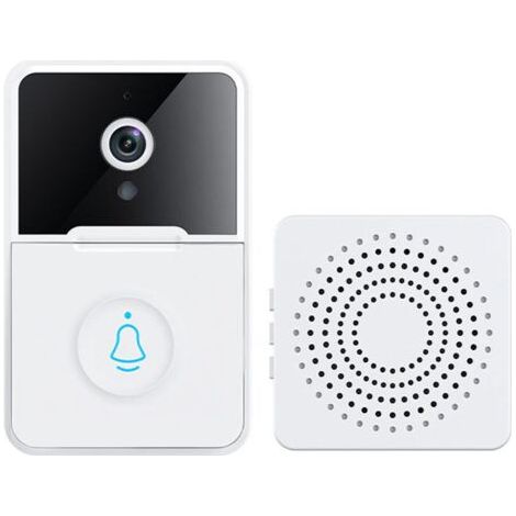 Sonnette vidéo sans fil X3pro, intelligente, micro audio, blanche (1/5)