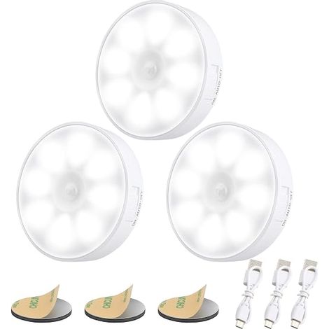 USB Rechargeable Induction LED Night Light Pack of 3 (1/5)