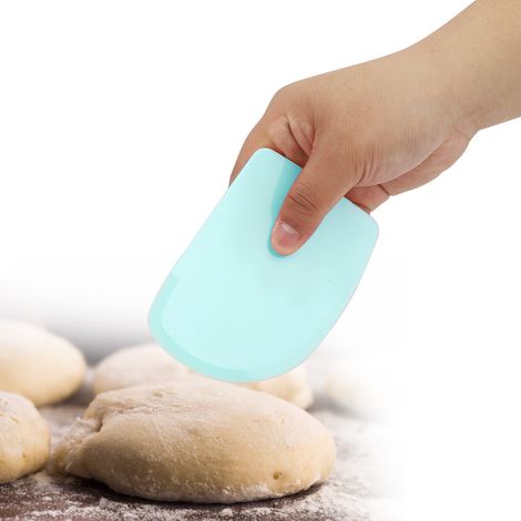 3-teiliges Set Backschaber, Cremespatel, Gebäckwerkzeuge, Teigschaber für weichen Teig, Küche (Blau) (1/4)