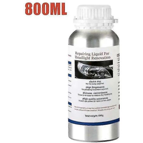 Produits automobiles 800 ml Liquide de polissage et de réparation pour phares, polymère, restauration des phares, éliminateur de rayures, outil automobile (1/4)