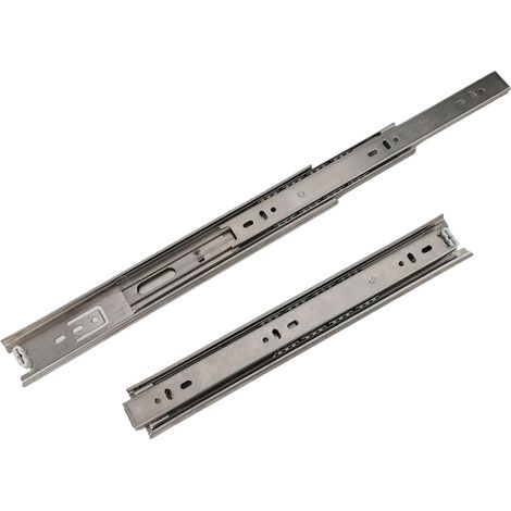 Glissières latérales pour armoires, 1 paire, amortisseur hydraulique (1/5)