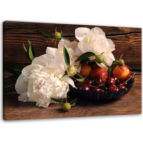 Tableau sur toile Nature morte Fruits Fleurs 60x40 (1/5)