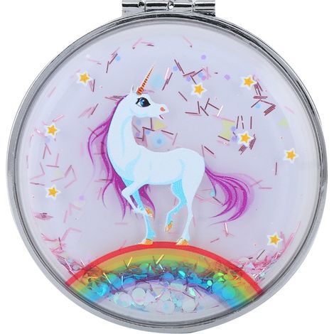 Miroir De Maquillage - Acier Inoxydable - Double Face Grossissant 2x - Style Rétro Pliable - Pour Sac À Main Et Poche (1/5)