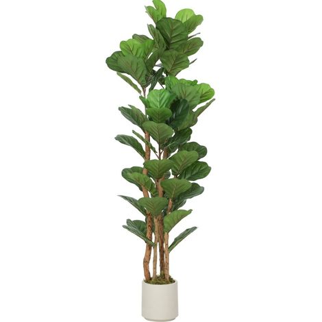 Ficus artificial 71 hojas con maceta, 50 x 50 x 150 cm, verde (1/4)