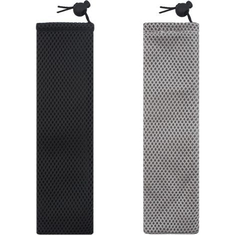 2-teiliges Besteckset mit Tasche, Reisebesteckset, tragbares Besteckset, für Büro, Schule, Reisen, Camping, Wandern, Picknick, 27,7 cm (Schwarz, Grau) (1/5)