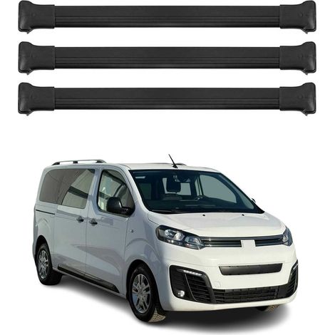 OMAC Aluminium Dachträger Querträger für Citroen Jumpy / SpaceTourer 2016-2026 – Max. 75 kg – 3 Stangen Schwarz