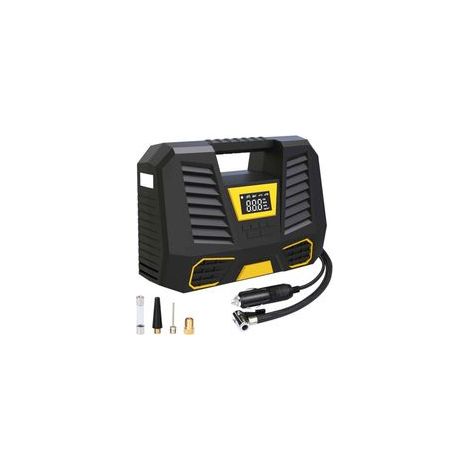 Compresseur à Air Portatif,150 PSI Gonfleur Pneus Voiture,3x2000mAh Mini Compresseur Pneu 12V,Pompe Pneus avec écran LCD Numérique Lampe LED,Compresseur Electrique pour Voiture Velo Moto