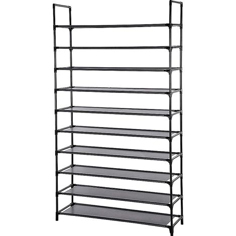Zapatero negro de 10 capas 100×30×176 cm (1/5)