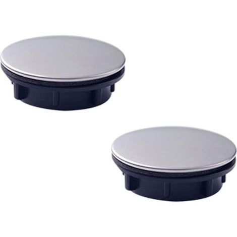 Juego de 2 tapas para orificios de fregadero de cocina, orificio de grifo, tapa para orificio de grifo de baño, tapas de rebosadero de fregadero de acero inoxidable (35 mm) (1/5)