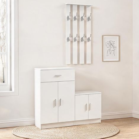 Console bianco en legno particellare 16 mm E1 100 x 32 x 187 cm (1/5)