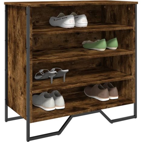 Schuhregal Räuchereiche 80x38x78 cm Holzwerkstoff