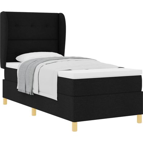 Maison Exclusive - Letto a molle con testiera Nero 200 x 80 cm Tessuto (1/5)