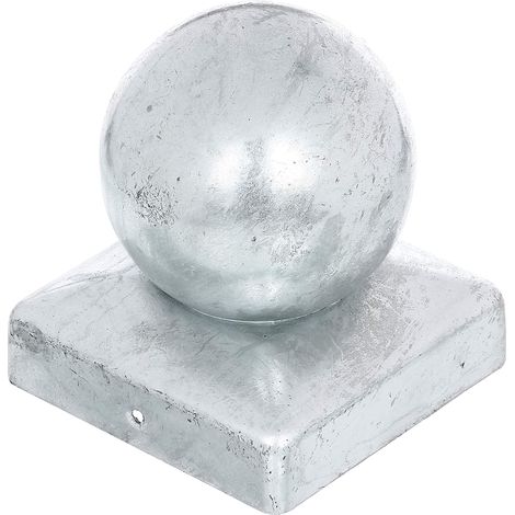Alberts 20586 7 Tappo per Pali in Legno 90/90 mm con Sfera, Zincato a Caldo, 90 x 90 mm