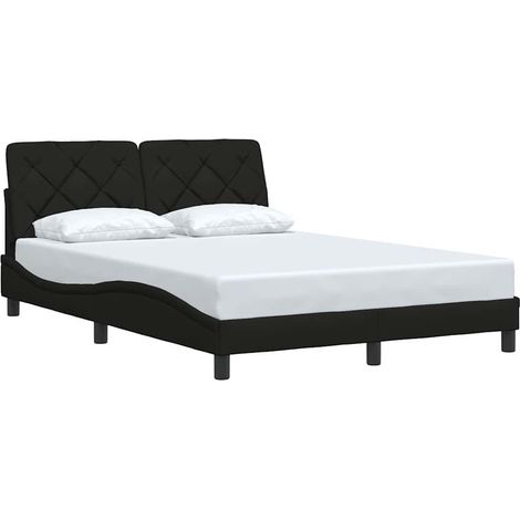 Lit Double, Lit Contemporain, Cadre de Lit noir 140x190 cm tissu q7518 (1/5)