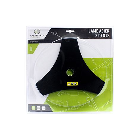 CENTRALE BRICO Lame acier 3 dents évidées pour débroussailleuse, dimensions coupe: 255mm