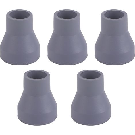 Lot de 5 embouts de béquilles médicales, embouts de béquilles de rechange de 16 mm avec joints métalliques pour cannes Gris