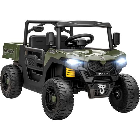 Elektrisches Kinder-UTV, 2 Motoren, Musikfunktion, Grün