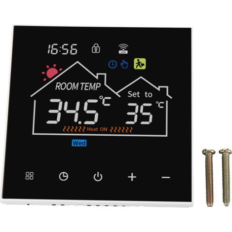 Intelligenter digitaler Thermostat mit programmierbarem Farb-LCD-Touchscreen für Warmwasserheizkessel, WiFi-Version (Yandex Alice Sprachsteuerung, SmartThings Kommunikationsprotokoll). (1/5)
