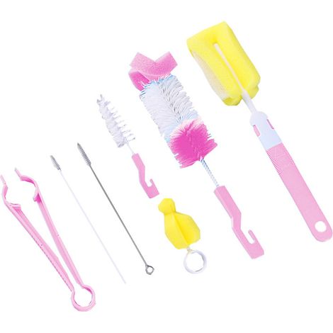 Lot de 7 goupillons, silicone, manche antidérapant, nettoyage pailles, tétines, biberons, usage quotidien (1/5)
