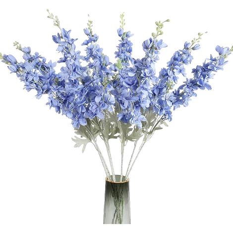 Flores artificiales, ramo de 2 piezas, perfecto para bodas y decoración del hogar, azul, 85 cm - 2 piezas - d (1/2)