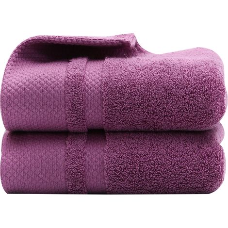 Lot de 2 Serviette, Coton, 33,8x75 cm, Absorbante, Douce, Salle de sport (1/5)