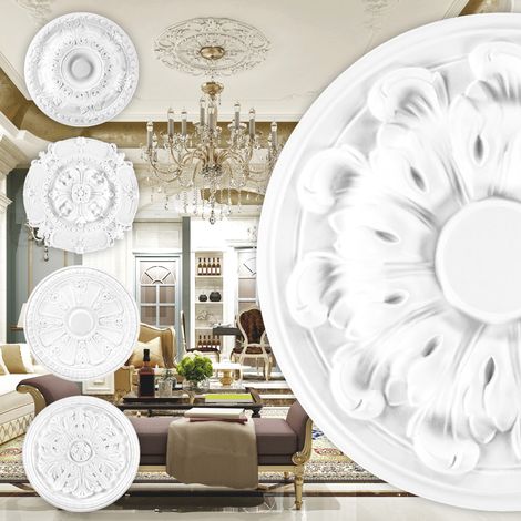Rosone in PU - decorazione interna, stucco per soffitto e parete, materiale duro - R101-R124: R115 - Ø 20 cm (1/3)