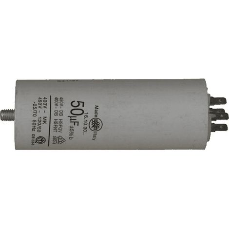CONDENSATEUR PERMANENT 50 ΜF 450 V POUR LAVE LINGE - 11340 (1/3)