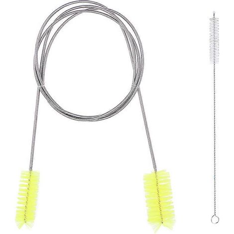 Lot de 2 brosses de nettoyage pour bouteilles d'eau, tuyaux, brosses à ressort, goupillons, goupillons pour entrée/sortie, pailles en acier inoxydable (1/5)