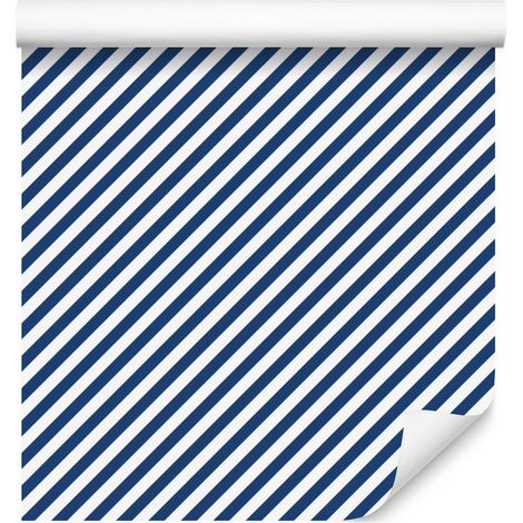Blau-hellgrau gestreifte Tapete für Wohn- und Schlafzimmer, 50 x 1000 cm (1/5)