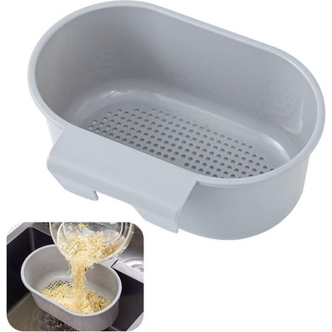 Panier d'égouttage pour évier de cuisine, égouttoir pour évier domestique, crépine d'évier, filtre multifonction pour évier de cuisine (gris)-AquaForge (1/5)