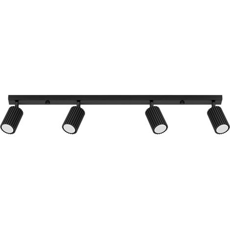 Moderne Deckenleuchte, schwarzer Streifen, 81 cm, beweglich, gerippte Strahler für Wohnzimmer, Flur, 4xGU10 10W KARBON Sollux Lighting (1/5)