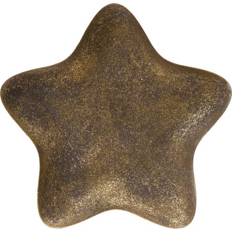 Kaemingk – Assiette décorative étoile, grande – Fer bronze à paillettes, L 26 x l 29 x H 3 cm (1/2)