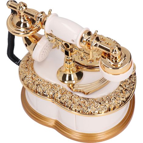 Boîte à musique téléphone vintage en forme de cœur, boîte à bijoux cadeau d'anniversaire créatif pour filles, blanc (1/5)